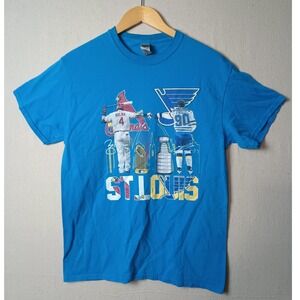 St. Louis Cardinals Blues Shirt Molina OReilly Stanley Cup World Series Size M Q